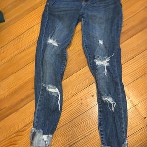 distressed ankle jeans